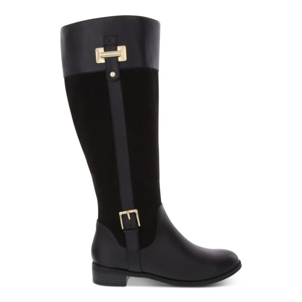 KAREN SCOTT Womens Black Hardware Deliee2 Round Toe Block Heel Riding Boot 5 M